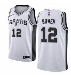 Womens Nike San Antonio Spurs 12 Bruce Bowen Swingman White Home NBA Jersey Association Edition