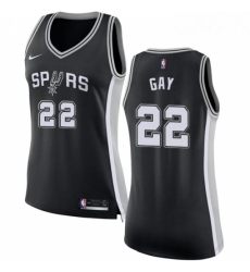 Womens Nike San Antonio Spurs 22 Rudy Gay Swingman Black Road NBA Jersey Icon Edition 