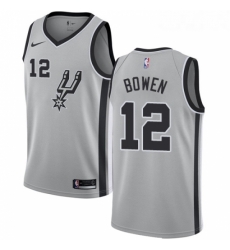 Youth Nike San Antonio Spurs 12 Bruce Bowen Authentic Silver Alternate NBA Jersey Statement Edition