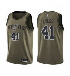 Youth San Antonio Spurs 41 Trey Lyles Swingman Green Salute to Service Basketball Jersey 