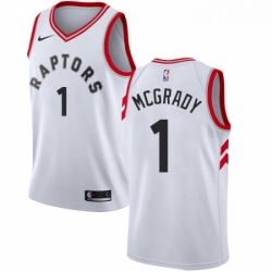 Mens Nike Toronto Raptors 1 Tracy Mcgrady Swingman White NBA Jersey Association Edition