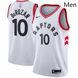 Mens Nike Toronto Raptors 10 DeMar DeRozan Authentic White NBA Jersey Association Edition