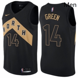 Mens Nike Toronto Raptors 14 Danny Green Swingman Black NBA Jersey City Edition 