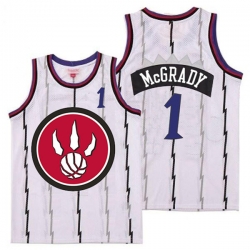 Raptors 1 Tracy McGrady White Red Big Logo Retro Jersey 4