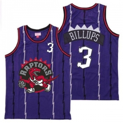 Raptors 3 Chauncey Billups Purple Big Gray Red Logo Retro Jersey 8