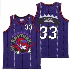 Raptors 33 Marc Gasol Purple Big Logo Retro Jersey