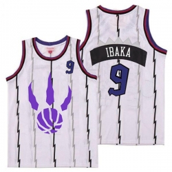 Raptors 9 Serge Ibaka White Logo Retro Jersey