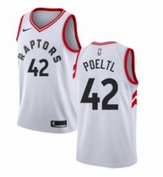 Womens Nike Toronto Raptors 42 Jakob Poeltl Authentic White NBA Jersey Association Edition