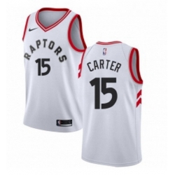 Youth Nike Toronto Raptors 15 Vince Carter Swingman White NBA Jersey Association Edition