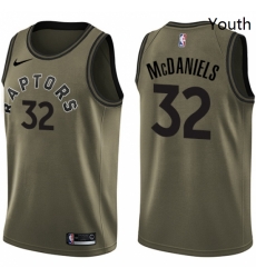 Youth Nike Toronto Raptors 32 KJ McDaniels Swingman Green Salute to Service NBA Jersey 