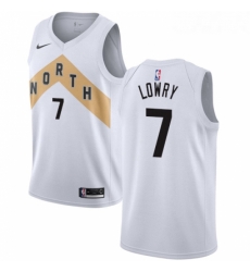 Youth Nike Toronto Raptors 7 Kyle Lowry Swingman White NBA Jersey City Edition