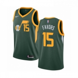 Womens Nike Utah Jazz 15 Derrick Favors Green Swingman Jersey Earned Edition