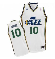 Youth Adidas Utah Jazz 10 Alec Burks Swingman White Home NBA Jersey