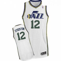 Youth Adidas Utah Jazz 12 John Stockton Authentic White Home NBA Jersey