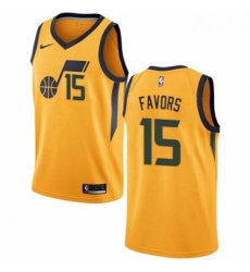 Youth Nike Utah Jazz 15 Derrick Favors Swingman Gold NBA Jersey Statement Edition