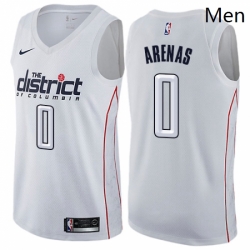 Mens Nike Washington Wizards 0 Gilbert Arenas Authentic White NBA Jersey City Edition