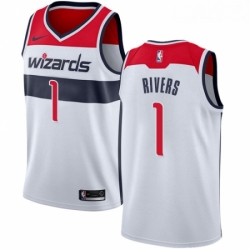 Youth Nike Washington Wizards 1 Austin Rivers Swingman White NBA Jersey Association Edition 