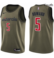 Youth Nike Washington Wizards 5 Juwan Howard Swingman Green Salute to Service NBA Jersey