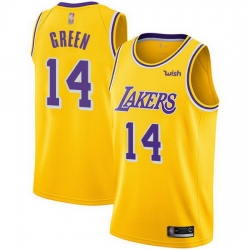 Lakers  14 Danny Green Gold Basketball Swingman Icon Edition Jersey