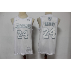 Lakers 24 Kobe Bryant White Nike Swingman MVP Jersey