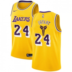 Lakers 24 Kobe Bryant Yellow Nike Swingman Jersey