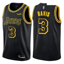 Lakers #3 Anthony Davis Black Basketball Swingman City Edition Jersey