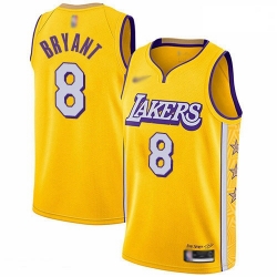 Lakers 8 Kobe Bryant Gold Basketball Swingman City Edition 2019 20 Jersey