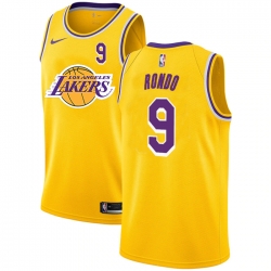 Lakers 9 Rajon Rondo Yellow 2020 2021 New City Edition Nike Swingman Jersey