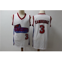 Los Angeles Knights 3 Calvin Cambridge White Movie Basketball Jersey