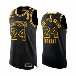 Los Angeles Lakers 2020 NBA Finals Champs Authentic Kobe Bryant Black Honors Mamba and Gigi Jersey