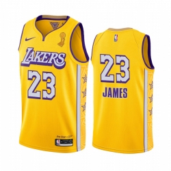 Los Angeles Lakers LeBron James 2020 NBA Finals Champions Jersey Gold Social justice