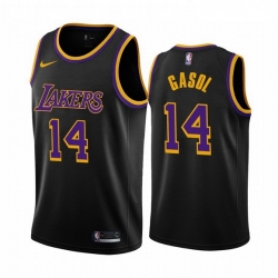 Men Los Angeles Lakers 14 Marc Gasol Black NBA Swingman 2020 21 Earned Edition Jersey