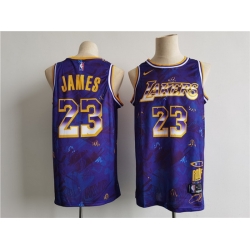 Men Los Angeles Lakers 23 James Purple Nike MVP rookie of the year select series 2021 NBA Jersey