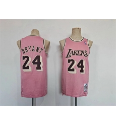 Men Los Angeles Lakers 24 Kobe Bryant Pink Throwback Basketball Jersey