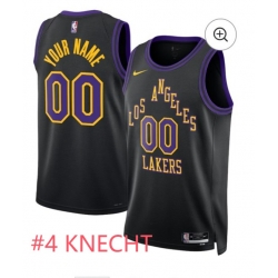 Men Los Angeles Lakers Dalton Knecht #4 black Swingman City Edition jersey