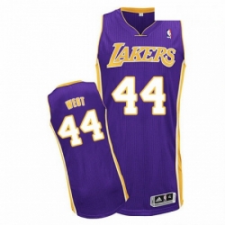 Mens Adidas Los Angeles Lakers 44 Jerry West Authentic Purple Road NBA Jersey