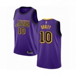 Mens Los Angeles Lakers 10 Jared Dudley Authentic Purple Basketball Jersey City Edition 