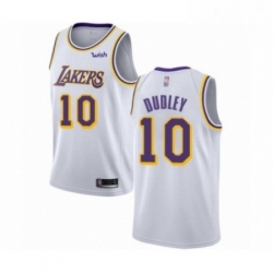 Mens Los Angeles Lakers 10 Jared Dudley Authentic White Basketball Jersey Association Edition 