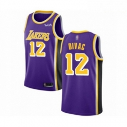 Mens Los Angeles Lakers 12 Vlade Divac Authentic Purple Basketball Jerseys Icon Edition