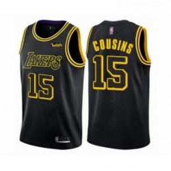 Mens Los Angeles Lakers 15 DeMarcus Cousins Swingman Black City Edition Basketball Jersey 