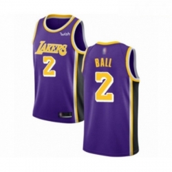 Mens Los Angeles Lakers 2 Lonzo Ball Authentic Purple Basketball Jerseys Icon Edition