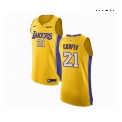 Mens Los Angeles Lakers 21 Michael Cooper Authentic Gold Home Basketball Jersey Icon Edition