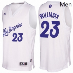 Mens Los Angeles Lakers 23 Lou Williams 2016 2017 Christmas Day White NBA Swingman Jersey 