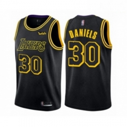 Mens Los Angeles Lakers 30 Troy Daniels Authentic Black City Edition Basketball Jersey 