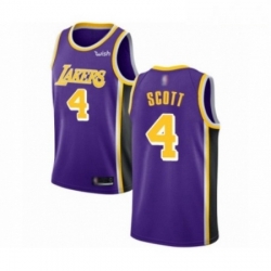 Mens Los Angeles Lakers 4 Byron Scott Authentic Purple Basketball Jerseys Icon Edition