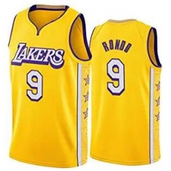 Men's Los Angeles Lakers #9 Rajon Rondo Stitched Yellow NBA Jersey