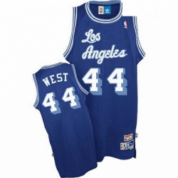 Mens Mitchell and Ness Los Angeles Lakers 44 Jerry West Authentic Blue Throwback NBA Jersey