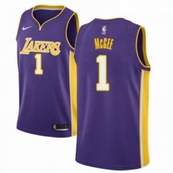 Mens Nike Los Angeles Lakers 1 JaVale McGee Authentic Purple NBA Jersey Statement Edition 