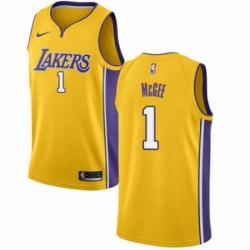 Mens Nike Los Angeles Lakers 1 JaVale McGee Swingman Gold NBA Jersey Icon Edition 