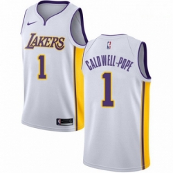 Mens Nike Los Angeles Lakers 1 Kentavious Caldwell Pope Swingman White NBA Jersey Association Edition 